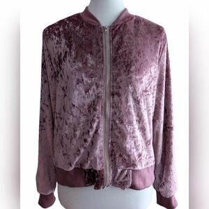 Lightweight Blush Pink Crushed Velvet Jacket Size XL (Fits More Like M/L)